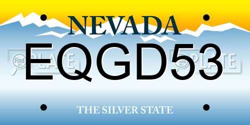 EQGD53 Nevada License Plate