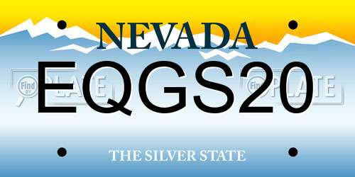 EQGS20 Nevada License Plate