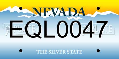 EQL0047 Nevada License Plate