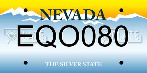 EQO080 Nevada License Plate