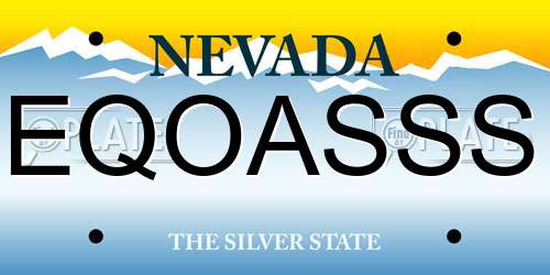 EQOASSS Nevada License Plate