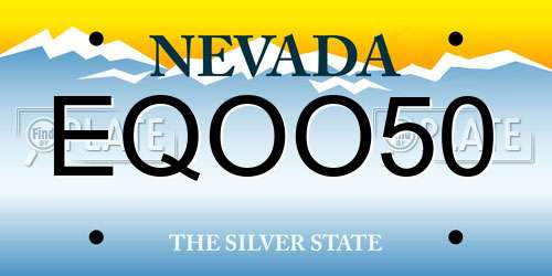 EQOO50 Nevada License Plate