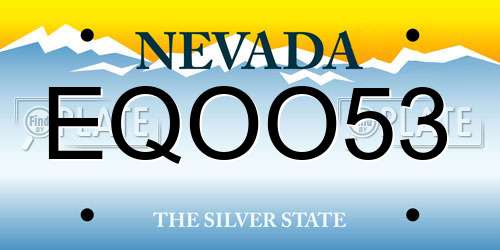 EQOO53 Nevada License Plate