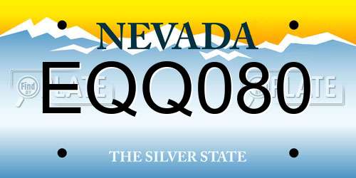 EQQ080 Nevada License Plate