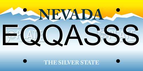 EQQASSS Nevada License Plate
