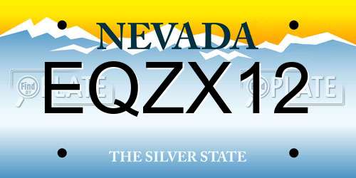 EQZX12 Nevada License Plate
