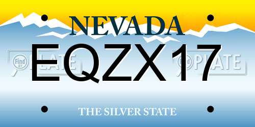 EQZX17 Nevada License Plate
