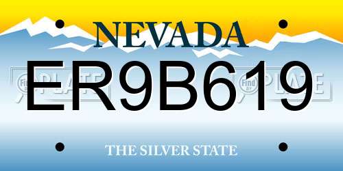 ER9B619 Nevada License Plate