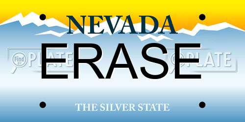 ERASE Nevada License Plate