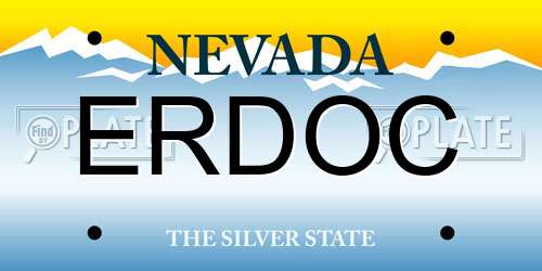 ERDOC Nevada License Plate