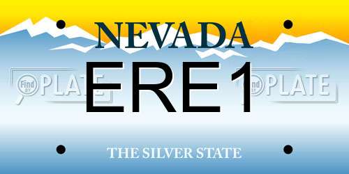 ERE1 Nevada License Plate