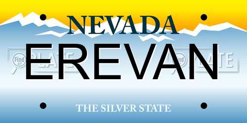 EREVAN Nevada License Plate