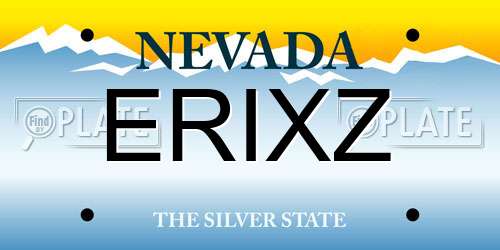 ERIXZ Nevada License Plate