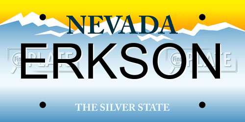 ERKSON Nevada License Plate