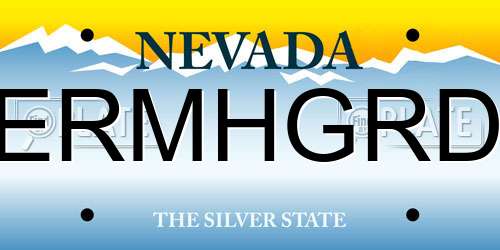 ERMHGRD Nevada License Plate