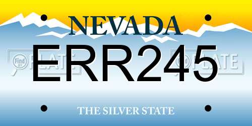 ERR245 Nevada License Plate