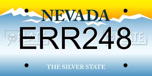 ERR248 Nevada License Plate