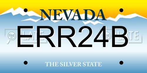 ERR24B Nevada License Plate