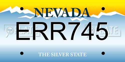 ERR745 Nevada License Plate