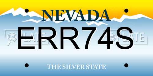 ERR74S Nevada License Plate