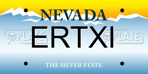 ERTXI Nevada License Plate