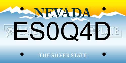 ES0Q4D Nevada License Plate