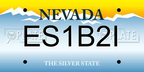 ES1B2I Nevada License Plate