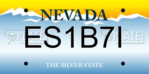 ES1B7I Nevada License Plate