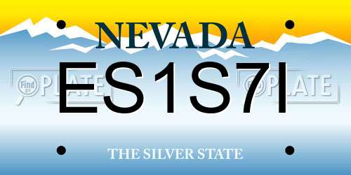 ES1S7I Nevada License Plate