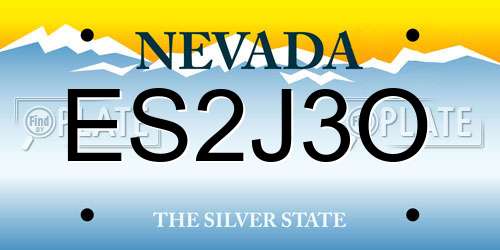ES2J3O Nevada License Plate
