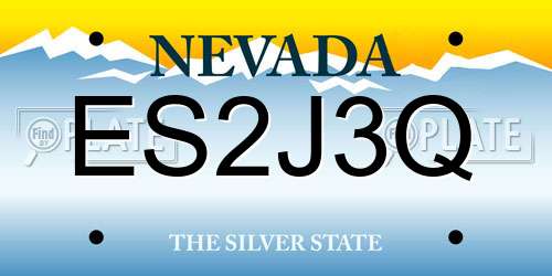 ES2J3Q Nevada License Plate