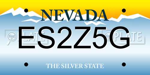 ES2Z5G Nevada License Plate