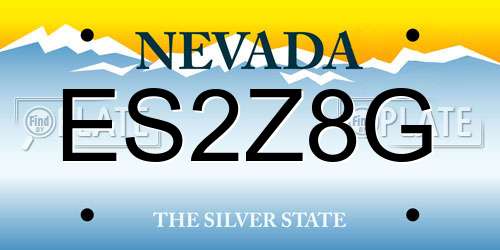 ES2Z8G Nevada License Plate