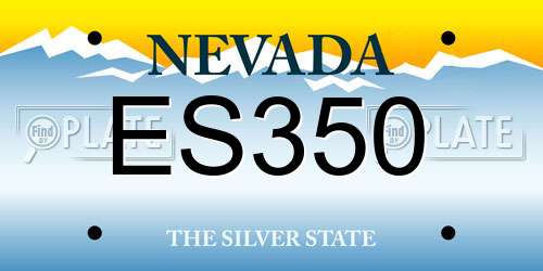 ES350 Nevada License Plate