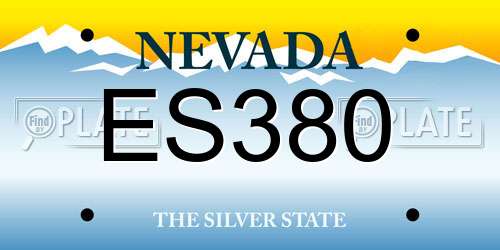ES380 Nevada License Plate