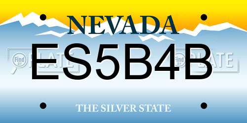 ES5B4B Nevada License Plate