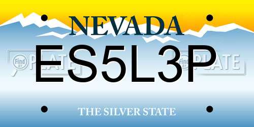 ES5L3P Nevada License Plate