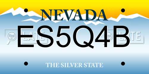 ES5Q4B Nevada License Plate