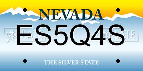 ES5Q4S Nevada License Plate