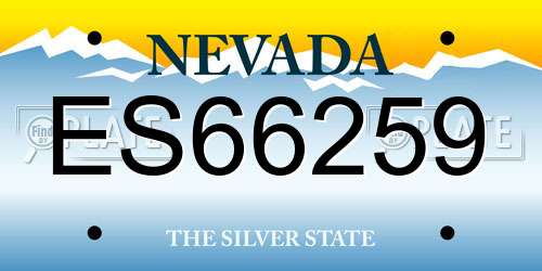 ES66259 Nevada License Plate