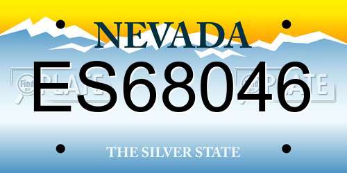 ES68046 Nevada License Plate