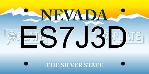 ES7J3D Nevada License Plate