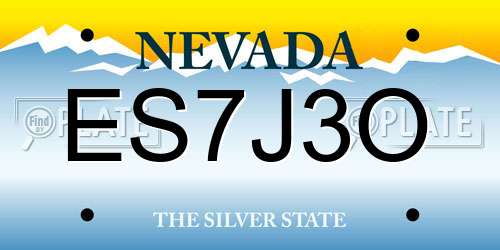 ES7J3O Nevada License Plate