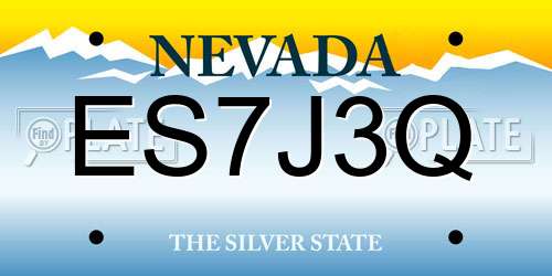 ES7J3Q Nevada License Plate