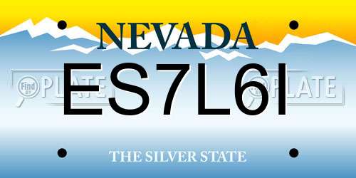 ES7L6I Nevada License Plate