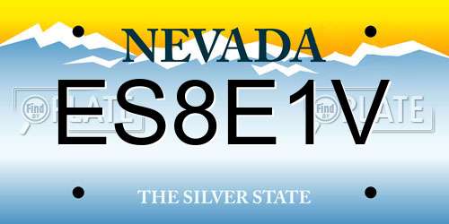 ES8E1V Nevada License Plate