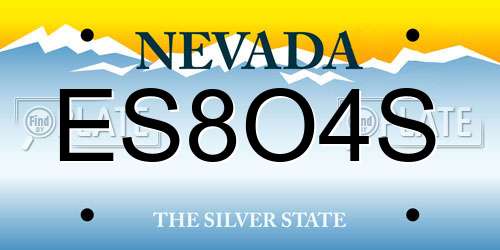 ES8O4S Nevada License Plate