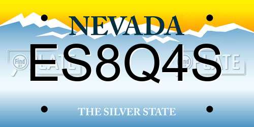 ES8Q4S Nevada License Plate