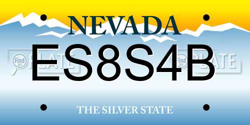 ES8S4B Nevada License Plate