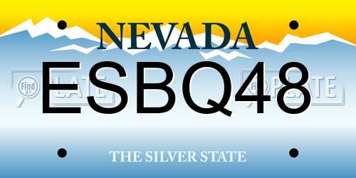 ESBQ48 Nevada License Plate